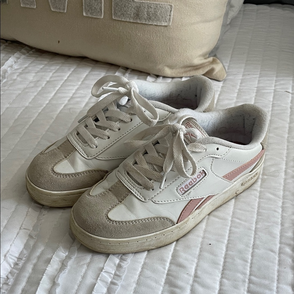 Reebok Classic White and Pink Shoes